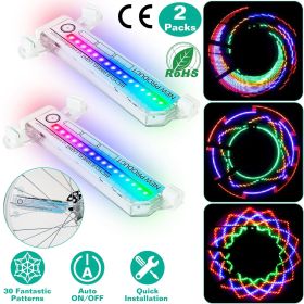 2Pcs 32LEDs Patterns Cycling Lights Rainbow Wheel Tire Flash Lamp 2Pcs 32LEDs Patterns Cycling Lights Rainbow Wheel Tire Flash Lamp